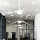 Black rattan hat led chandelier dining room metal ceiling fan