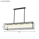 Black rectangle opal glass island pendant light kit – dining room