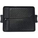 Black rectangular non stick korean grill pan kitchen bbq tray