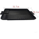Black rectangular non stick korean grill pan kitchen bbq tray