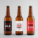 Black Red Hearts Beer Label Set
