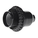 Black ridged bakelite e27 bulb holder with switch bedroom light socket