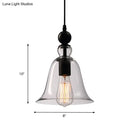 Black rustic bell glass pendant lamp kitchen island light