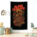 Black sabbath skull wall tapestry bedroom rock decor