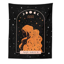 Black scorpio celestial constellation tapestry bedroom moon wall art