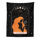 Black scorpio celestial constellation tapestry bedroom moon wall art