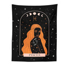Black scorpio celestial constellation tapestry bedroom moon wall art