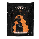 Black scorpio celestial constellation tapestry bedroom moon wall art