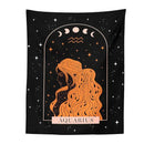 Black scorpio celestial constellation tapestry bedroom moon wall art