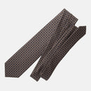 Monza - Printed Silk Tie - Charcoal
