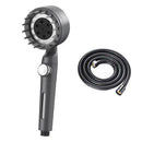 Black & silver adjustable high pressure shower head bathroom 3 modes