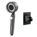 Black & silver adjustable high pressure shower head bathroom 3 modes