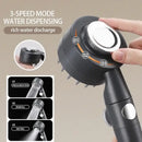 Black & silver adjustable high pressure shower head bathroom 3 modes