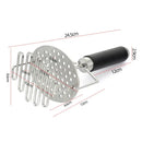 Black & silver stainless steel potato masher kitchen food crusher