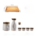Black speckled ceramic wine sake set with heater for dining room