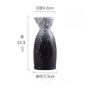 Black speckled ceramic wine sake set with heater for dining room