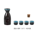 Black speckled ceramic wine sake set with heater for dining room