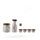 Black speckled ceramic wine sake set with heater for dining room