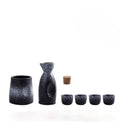 Black speckled ceramic wine sake set with heater for dining room