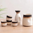 Black speckled ceramic wine sake set with heater for dining room