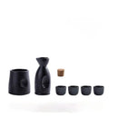 Black speckled ceramic wine sake set with heater for dining room