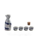 Black speckled ceramic wine sake set with heater for dining room