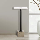 Black Marble Metal Table With Pedestal Base