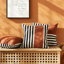 Black stripe faux leather pillow cover living room decor