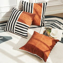Black stripe faux leather pillow cover living room decor