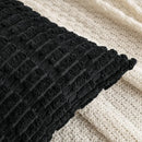 Black striped corduroy throw pillow cover – living room cushion case