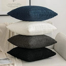 Black striped corduroy throw pillow cover – living room cushion case
