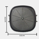 Black textured square korean bbq grill pan kitchen cookware
