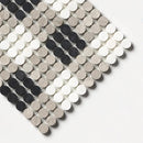 Black, Thala Gray, Bianco Dolomiti Honed Penny Round Plaid 1 Marble Mosaics 9 27/32x9 27/32
