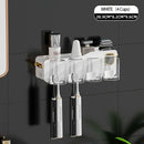 Black translucent inverted toothbrush holder and bathroom storage rack
