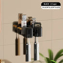 Black translucent inverted toothbrush holder and bathroom storage rack