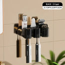 Black translucent inverted toothbrush holder and bathroom storage rack
