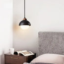 Black travertine wabi sabi pendant light kitchen glass ball lamp