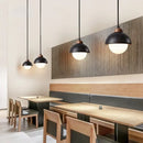 Black travertine wabi sabi pendant light kitchen glass ball lamp