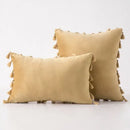DecorBites™ Black Velvet Tassel Fringe Throw Pillow Cover for Bed Sofa Couch