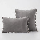 DecorBites™ Black Velvet Tassel Fringe Throw Pillow Cover for Bed Sofa Couch