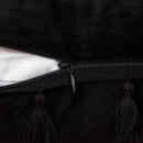 DecorBites™ Black Velvet Tassel Fringe Throw Pillow Cover for Bed Sofa Couch