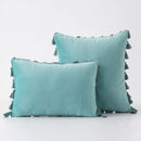 DecorBites™ Black Velvet Tassel Fringe Throw Pillow Cover for Bed Sofa Couch