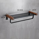 DecorBites™ Black Walnut Bathroom Set: Towel Rack, Bar, Shelf, Toilet Paper Holder, Brush Stand