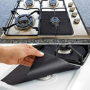 Black washable gas stove surface protector 6-pack kitchen mats