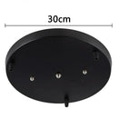 Black & white 3 head pendant light base canopy plate dining room