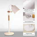 Black & white adjustable wood desk lamp for bedroom study