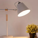 Black & white adjustable wood desk lamp for bedroom study
