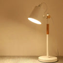 Black & white adjustable wood desk lamp for bedroom study