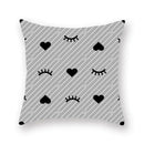 Black white & gold geometric star stripe print pillowcase bedroom decor