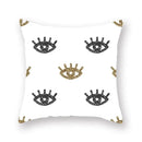 Black white & gold geometric star stripe print pillowcase bedroom decor